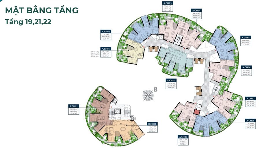 MB TẦNG 19,21,22