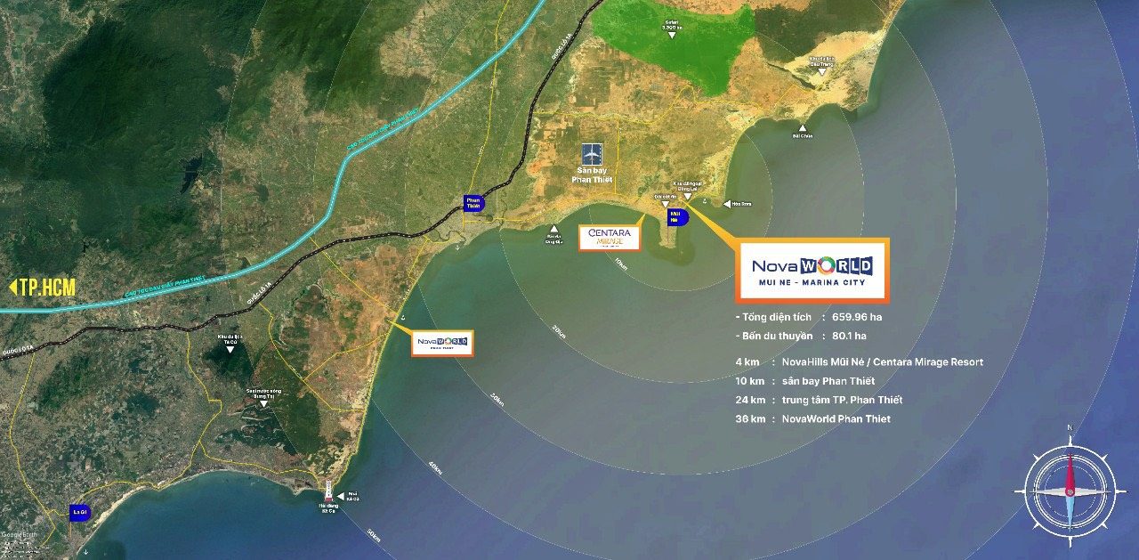 Bản đồ vị trí Novaworld Mũi Né Marina City