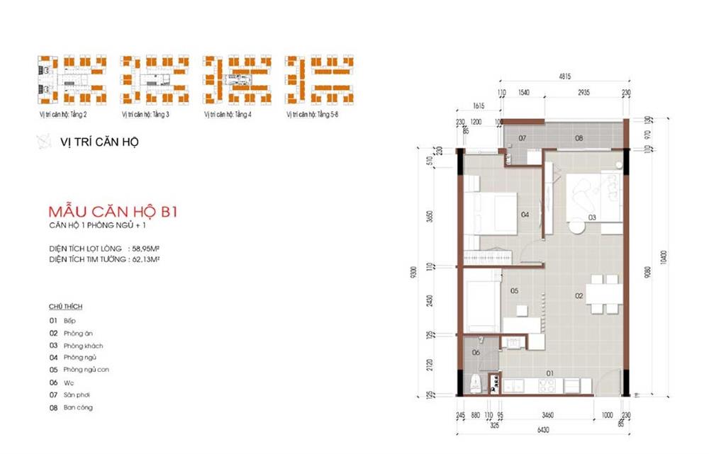 mb căn hộ 01pn+1 thủ thiêm green house