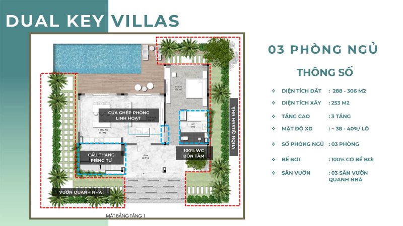 TẦNG 1 DUAL KEY VILLAS