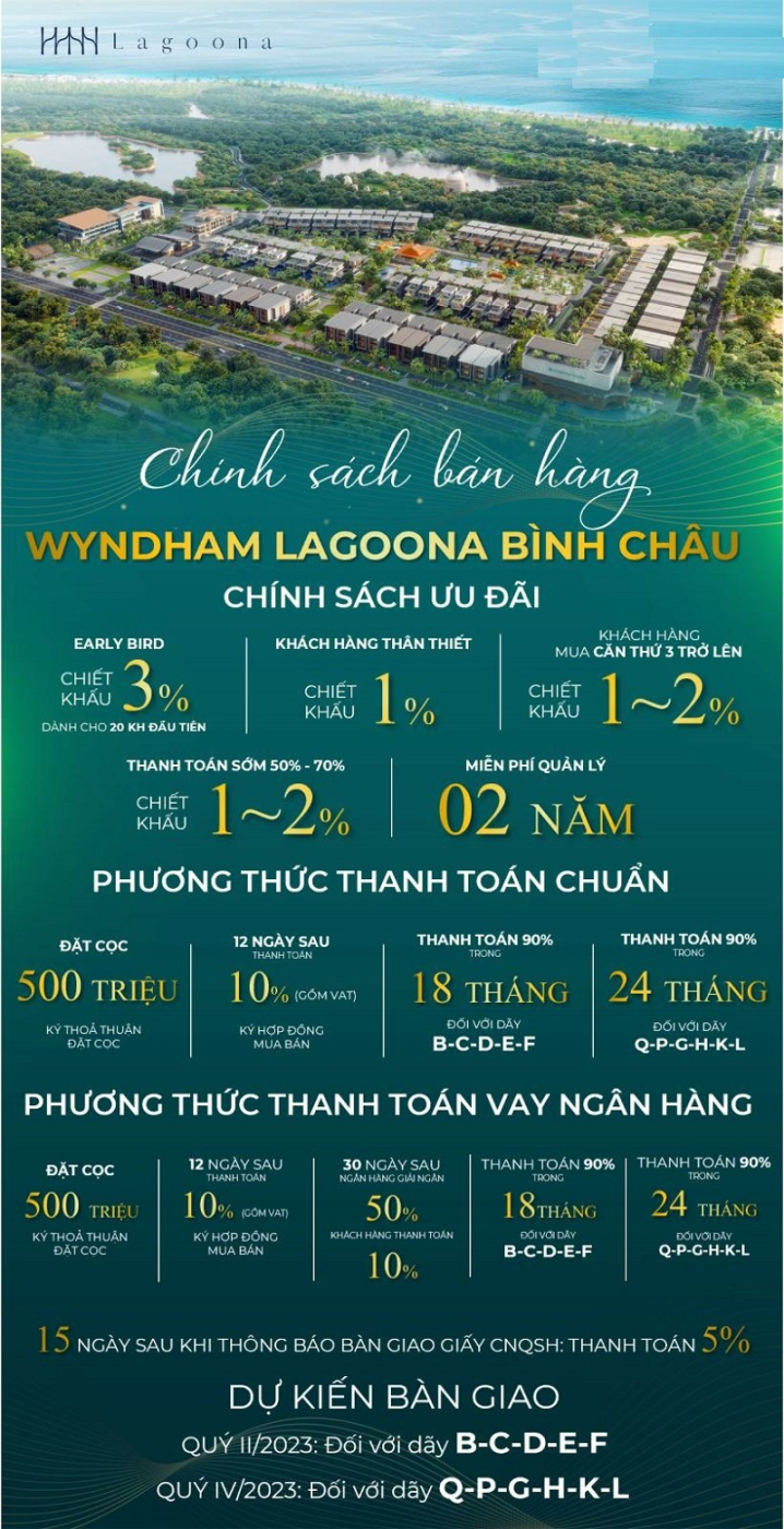 Chính sách bán hàng  Lagoona Bình Châu