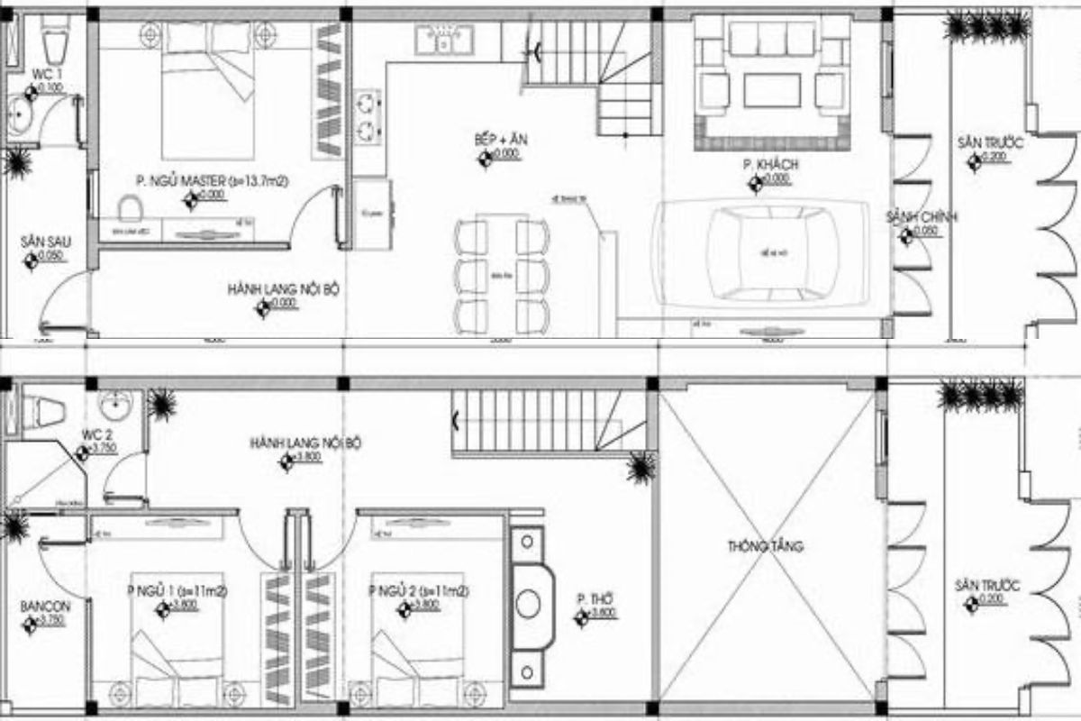 lửng 5x14m nhà cấp 4 gác lửng 16