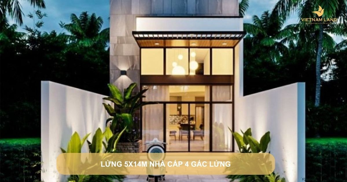 lửng 5x14m nhà cấp 4 gác lửng