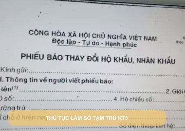 thủ tục làm sổ tạm trú kt3