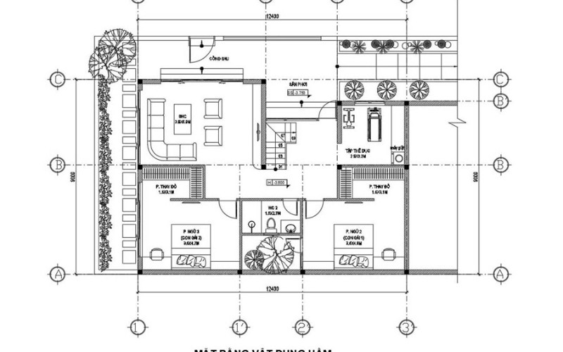 bản vẽ nhà 2 tầng 4