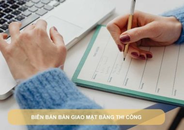 biên bản bàn giao mặt bằng thi công