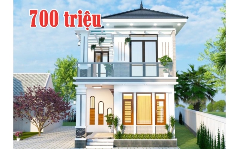 mẫu nhà 2 tầng đẹp giá 700 triệu 3