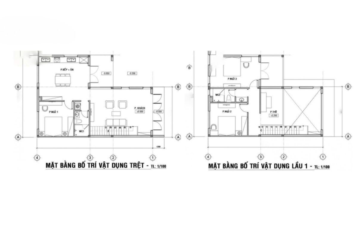 thiết kế nhà chữ l 2 tầng 4