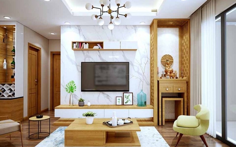 thiết kế phòng khách 10m2 16